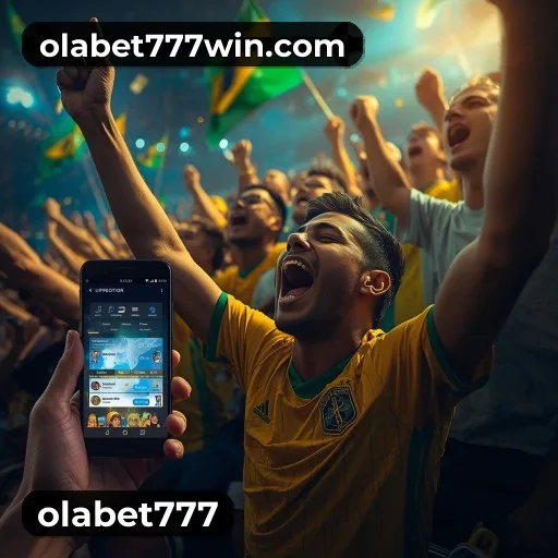 App olabet777 para iOS e Android — interface mobile, login biométrico e PIX integrado